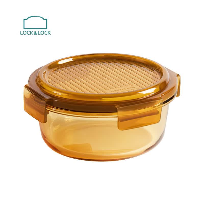 LocknLock Crystal Luster 4-Piece Round Glass Food Storage Set