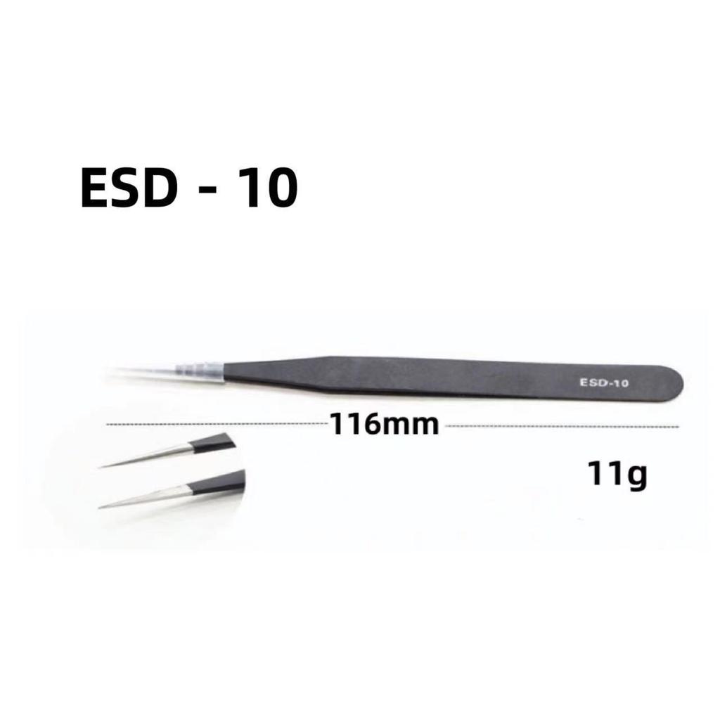 Black Anti-static Stainless Steel Bent Tip Tweezers Set for Nail Art, Journaling, and Household Use
