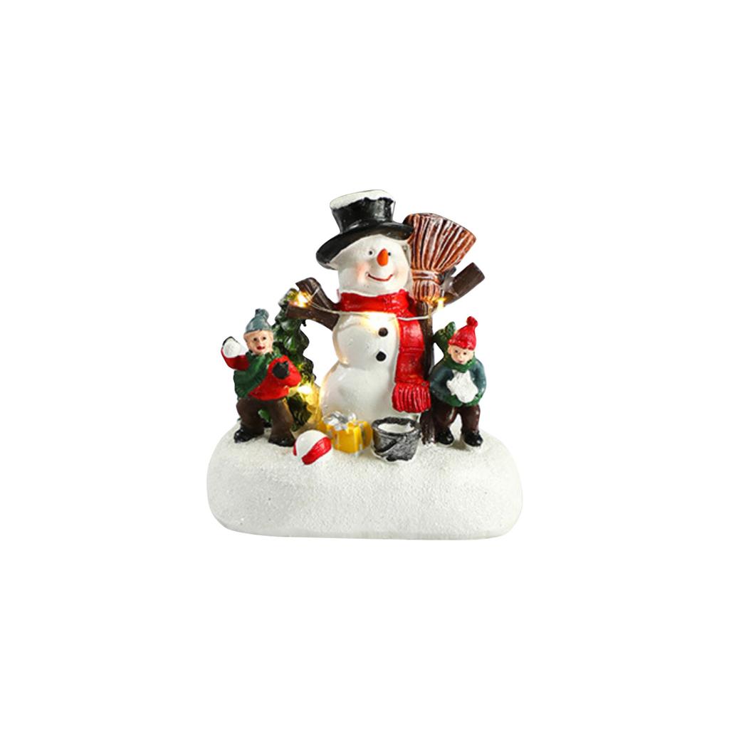 Elderly & Child Snowman Figurine Set - Heartwarming Winter Decor For Family-Friendly Holiday Display