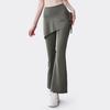 Women's Flared Yoga Pants High Waist Fake Two Piece Drawstring Pleated Wrap Skirt Trouser Tummy Control Running Workout Pants