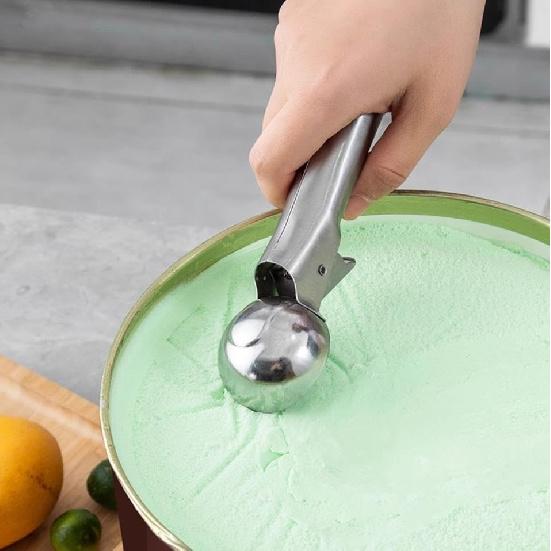 Stainless Steel Ice Cream Scooper No Stick Melon Baller No Struggle Fruit Scooper Perfect Scoop Tool for Ice Cream Sorbet 4