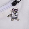 Animal Captivating Brooch Design Showcasing Delightful Mouse In White Coat For Trendy Fashion Lovers