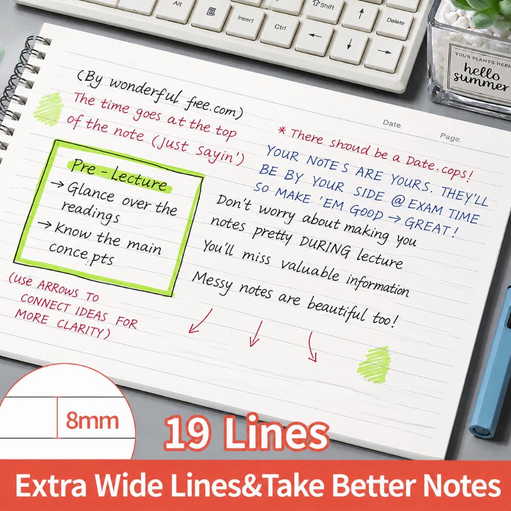 60 Sheets Notebook Side-Bound Journal Multi-functional Lined Notebook Note-Taking