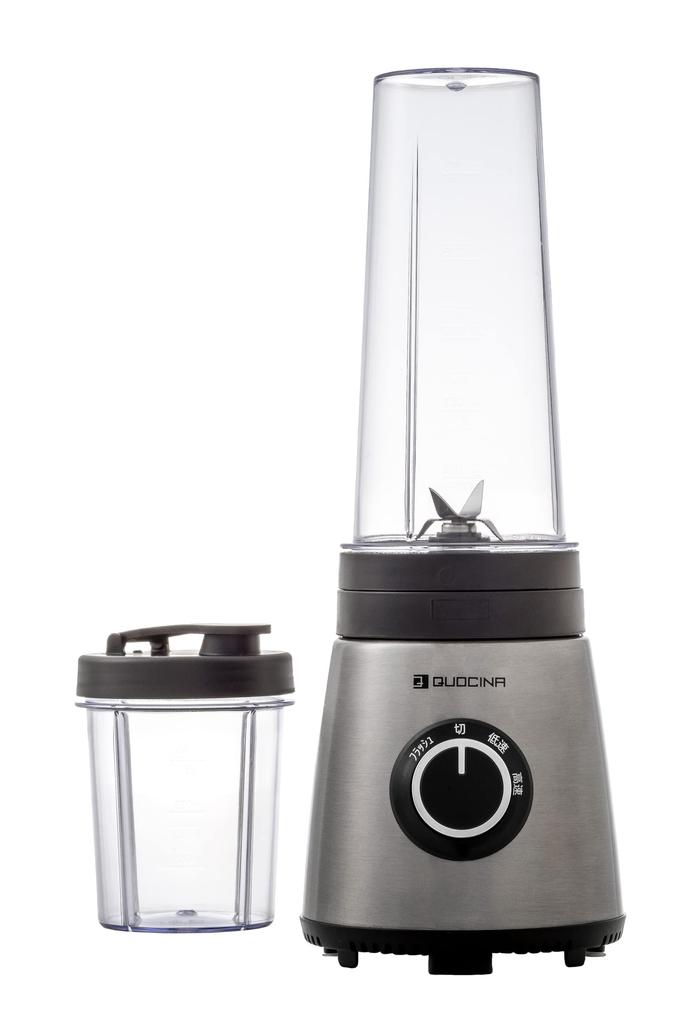FUKAI Kuoshina Slim Stainless Slim Blender that Can Crush Includes 2 Bottles Equipped with Flash Speed Smoothie Tumbler For Home Use Blender, Steel,