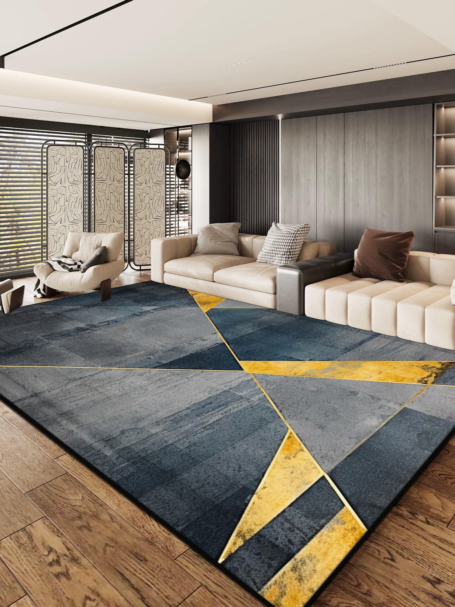 Zwart Grijs Geometrisch Design Woonkamer Tapijt Decoratie Huis Sofa Lounge Antislip Grote Kleden Slaapkamer Zachte Vloermat Wasbaar 120*160cm