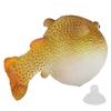 Aquarium Puffer Fish Luminous Simulation Rubber Fish with Suction Cup for Fish TanksOrange