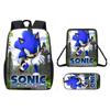 Children Cartoon Pattern Breathable Backpack Three Piece Set