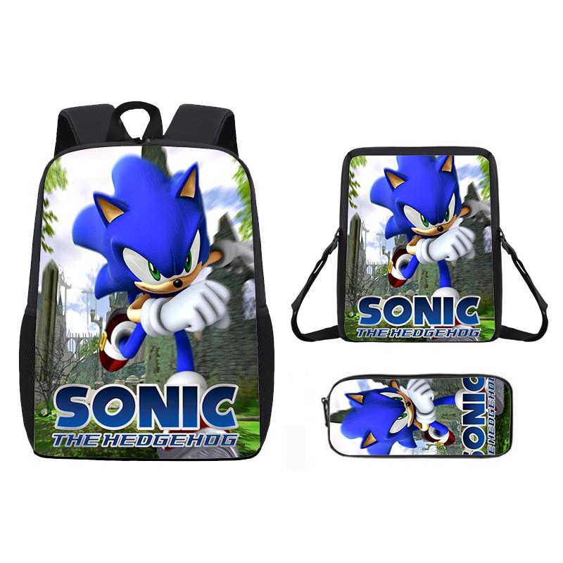 Children Cartoon Pattern Breathable Backpack Three Piece Set