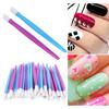 50pcs Rubber Tipped Nail Cleaner Plastic Handle Nail Cuticle Pusher Nail Art Salon Tool