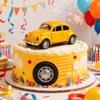 1pc 1:32 Vintage Beetle Alloy Car Model Yellow/Pink Door Opening Boy Gift Idea Children Toy Auto Desktop Holiday Decoration Christmas gifts