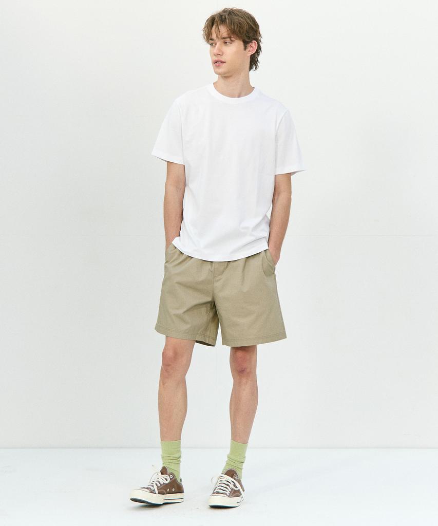 BASIC HOUSE Cotton String Band Half Pants Beige Lzhp3104 (B Type)