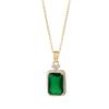 1pcs Senior Sense of Green Large Glass Diamond Copper Set Zirconia Pendant Necklace Ladies Light Luxury Wind Niche Jewelry