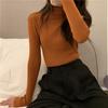 Dolcevita Pullover Maglioni Donna Autunno Inverno Primer Camicia Manica lunga Corta Slim fit Maglione aderente Solido