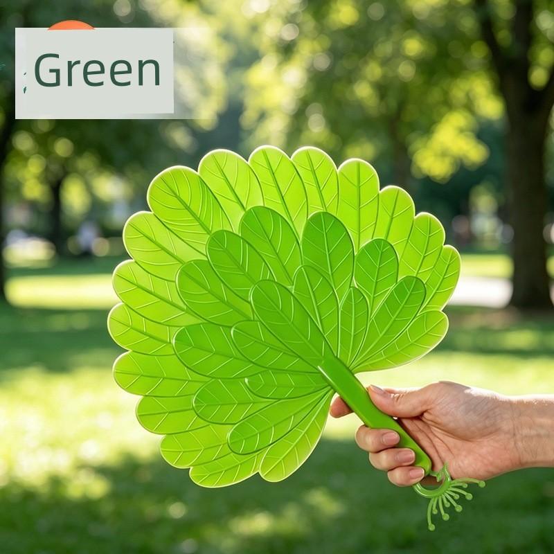 New Chinese-Style Portable Plastic Summer Mosquito-Repellent Durable Shell Fan, High Aesthetic Value, Household Hand-Held Fan, Palm Leaf Fan