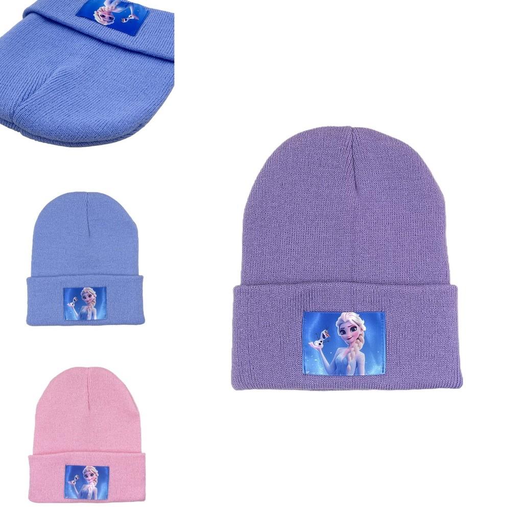 Frozen Elsa Kids Knitted Hat With Airy Acrylic Material For Autumn Winter Warmth