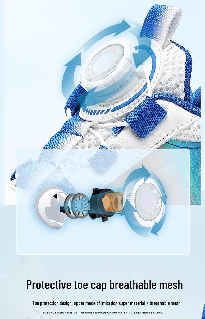 2025 Kids' Badminton Shoes for Boys & Girls – Competition Ready, Rotating Buckle, Double Mesh, Breathable Design