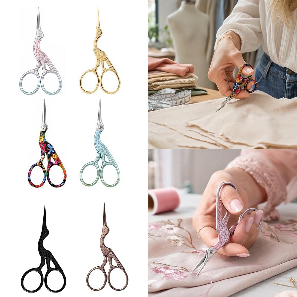 Professionelles Werkzeug Vogelform Nagelkunstschere Edelstahl Präzisions-Vintage-Schneider Scheren für Stickerei mit Kranich Handgefertigte Handwerkskunst