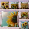 Sunflower Fashion Cushion Cover Natural Linen Pillow Case DoubleSided Print Decorative Sofa Pillowcase Home Decor Gift