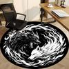 1pc Wolf YinYang Office Round Area Rug, Under Office Chairs Bedroom Living Room Home Decor, Room Deco, Available in Various Sizes