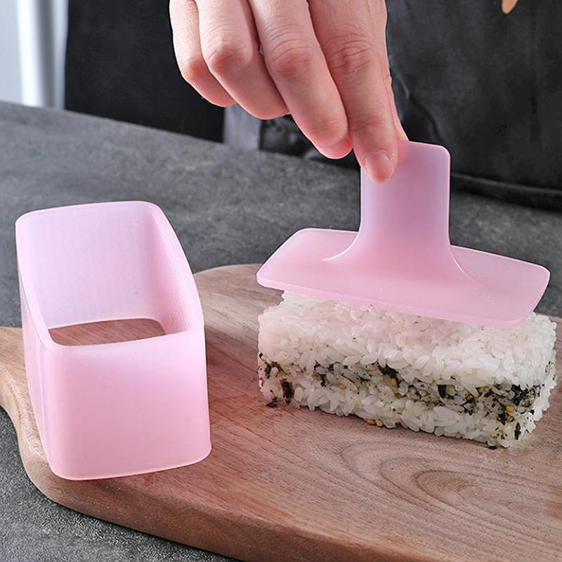 Food Press Rectangular Sushi Mold Maker Onigiri Rice Ball Set Non Stick Sushi Kit Japanese Diy Tools Kitchen Bento Accessories