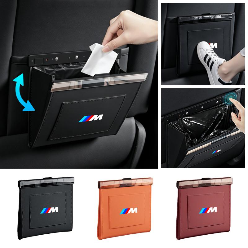 For BMW 5 7 Series G11 G12 G30 G31 G32 I8 I12 I15 G01 G02 G05 Car Seat Back Trash Bag Interior Storage Accessories Keychain