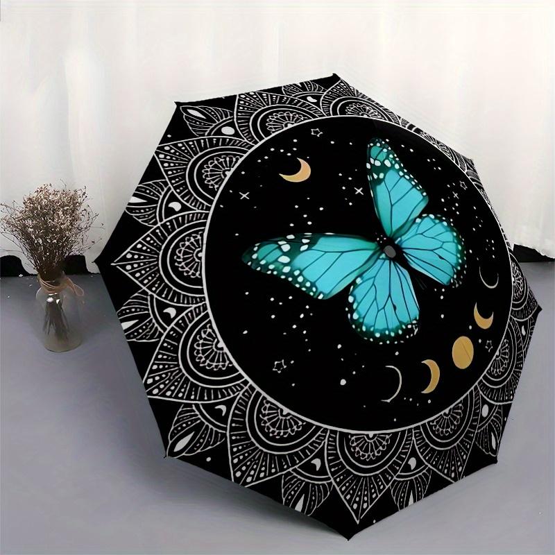 Enchanted Butterfly Mandala Wall Art: Celestial Decor for Your SpaceUmbrella, Portable 3-Fold Compact Umbrella for Men & Women Gift