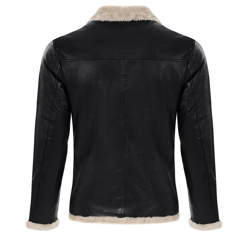 Popular fur integrated men's coat thickened fur jacket imitation leather jacket men