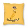 Happy Banana Square Pillowcase Polyester Linen Velvet Printed Zip Decor Throw Pillow Case Home Cushion Cover