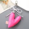Eye Catching Beaded Keychain Padded Heart Bowknot Phone Charm Unique Keyring Bag Pendant for Car Key Purse Backpack