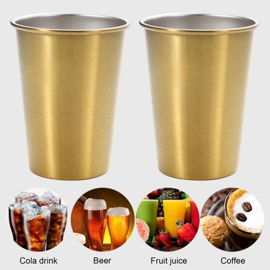 Trinkgeschirr BPA-frei, umweltfreundlich, 350 ml, einlagig, Trinkbecher aus Edelstahl für den Haushalt, Wasserbecher