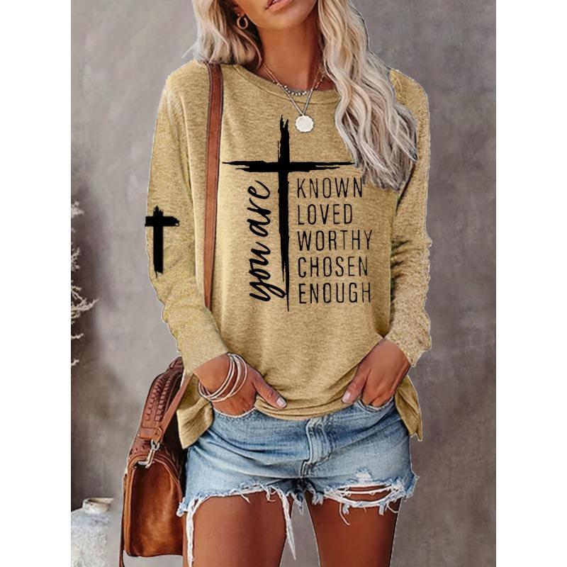 Women's Casual Round Neck Long Sleeve T-Shirt
