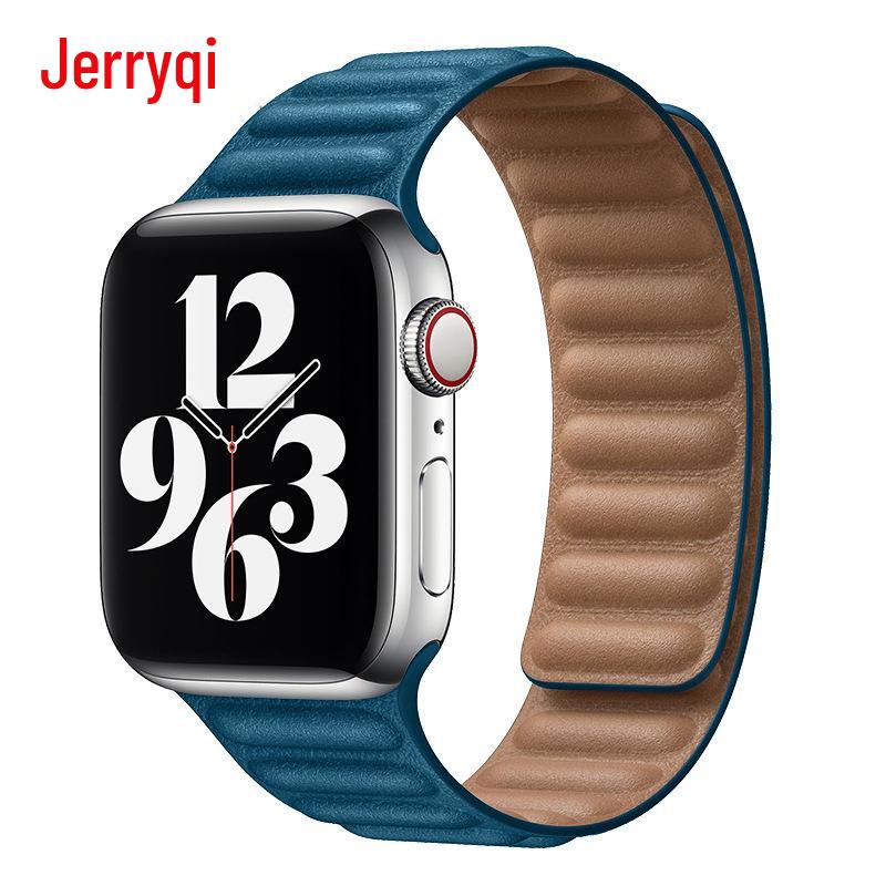 Dvoubarevný magnetický kožený řemínek na zápěstí Apple Watch pro Series SE/765432