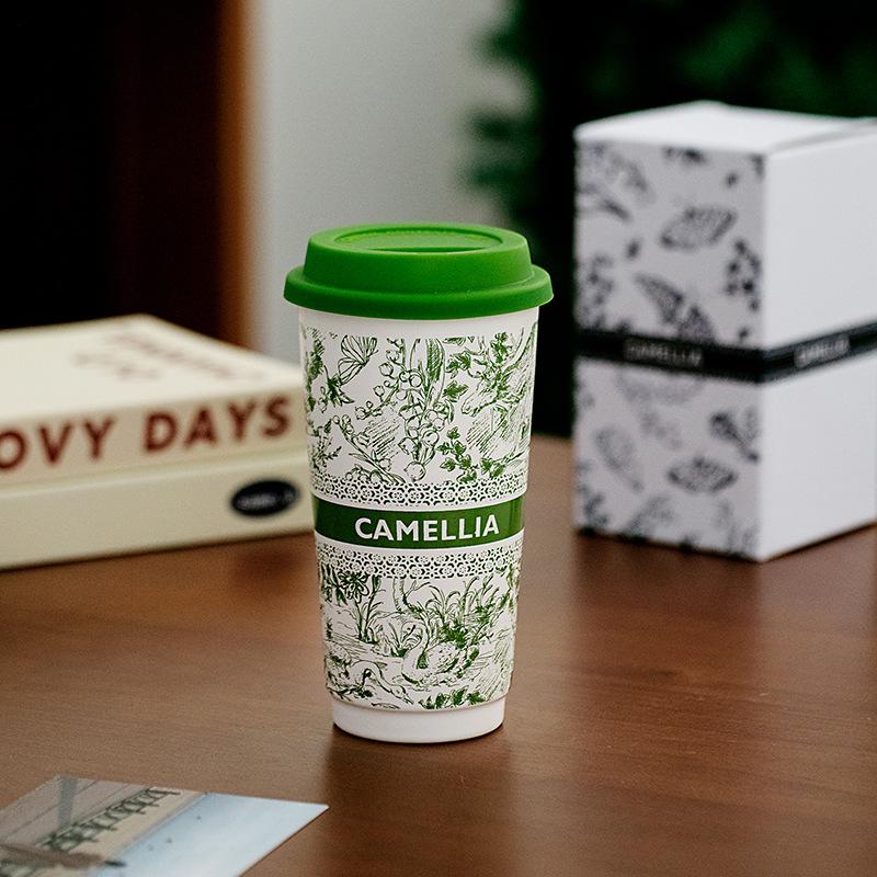 National Trend Style Ceramic Casual Cup Niche Design Cup Office Home Coffee Milk Cup Portable Cup