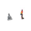 Monkey Parrot Buddha Statue Miniature Figurine Sculpture Resin Bird Animal Collectible Lawn Ornament