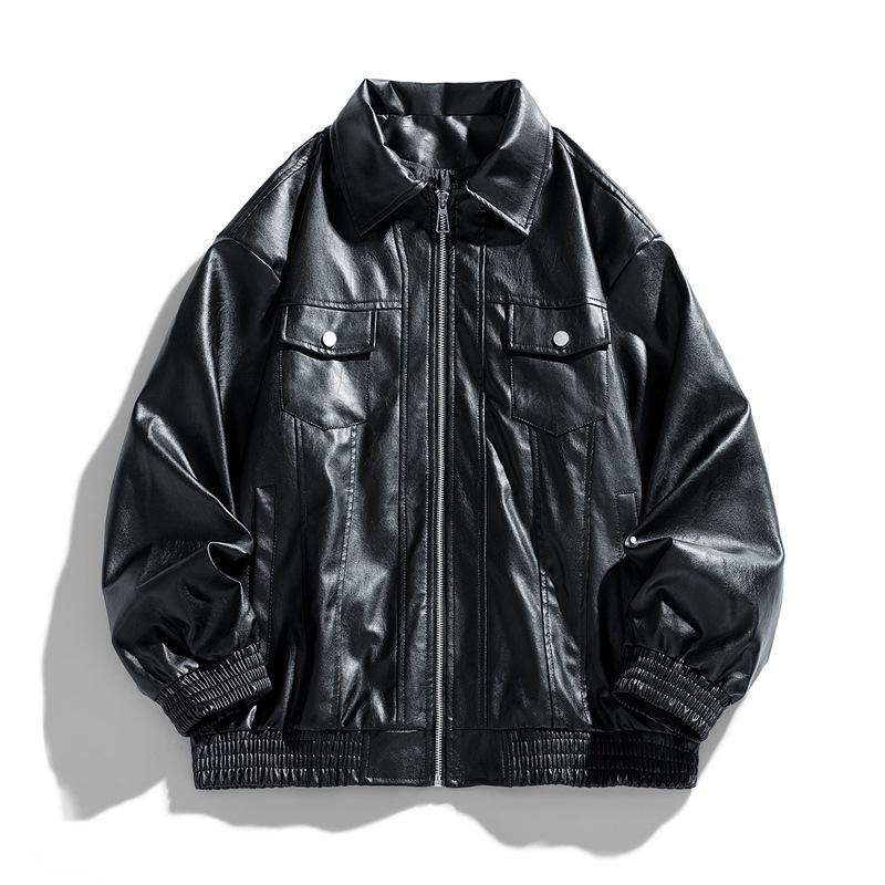 Spring, autumn and winter new PU leather stand-up neck cardigan new locomotive leather jacket casual leather jacket