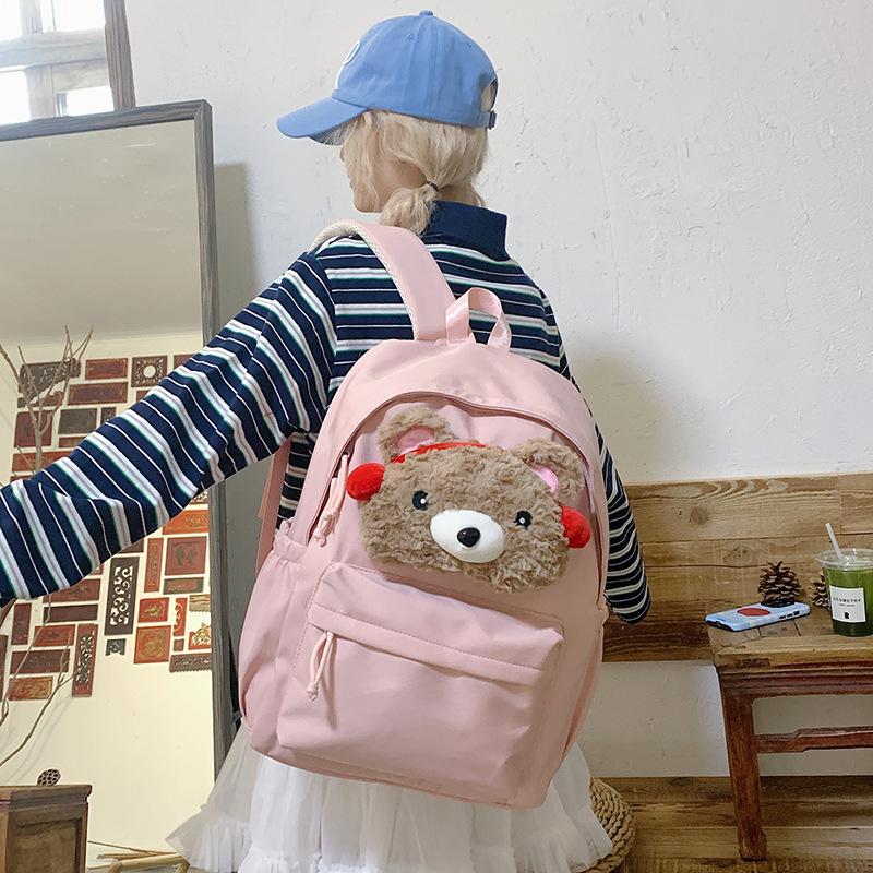 

Милый детский школьный рюкзак для путешествий, супер милый уличный рюкзак, женский легкий модный рюкзак с куклой, школьный рюкзак для студентов, модный