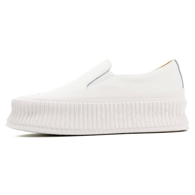 white leather platform