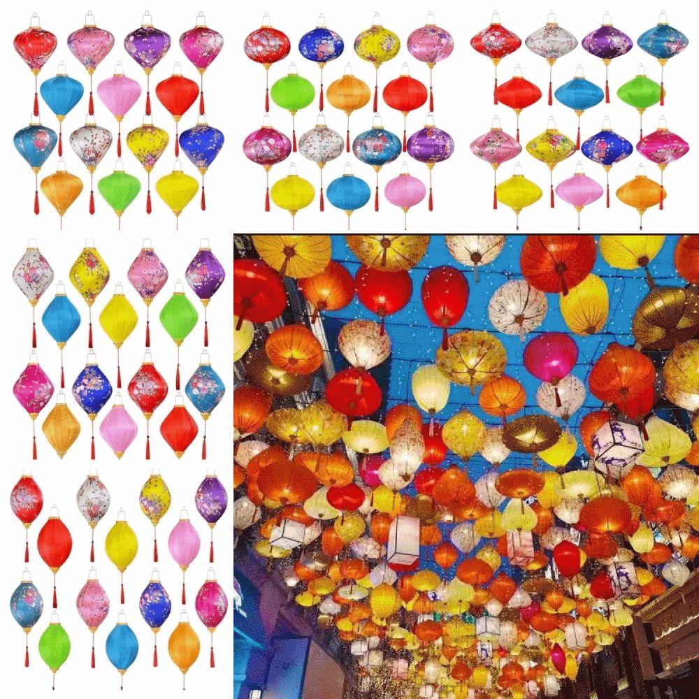 12/14/16/18inch Mid-Autumn Festival Decoration Various Shapes Hand-Painted Floral Lantern New Year