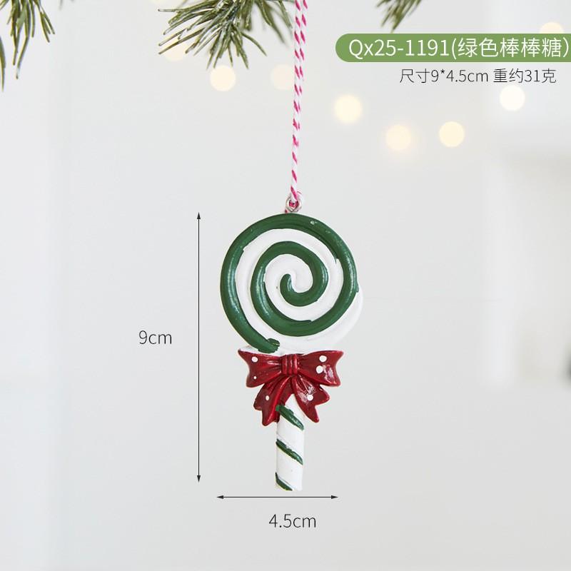 Christmas Decorations Set Resin Hanging Ornaments Candy Cane Tree Sock Snow Cone House Wreath Hotel Mall Party