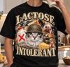 Lactose Intolerant Shirt, Funny Cat Meme Tee, Dairy Free Humor Graphic T Shirt, IBS Tshirt