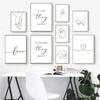 Schwarz Weiß Paar Linie Wand Kunst Leinwand Malerei Linie Zeichnung Hand Liebe Kuss Poster und Drucke Nordic Bild Wohnzimmer decor