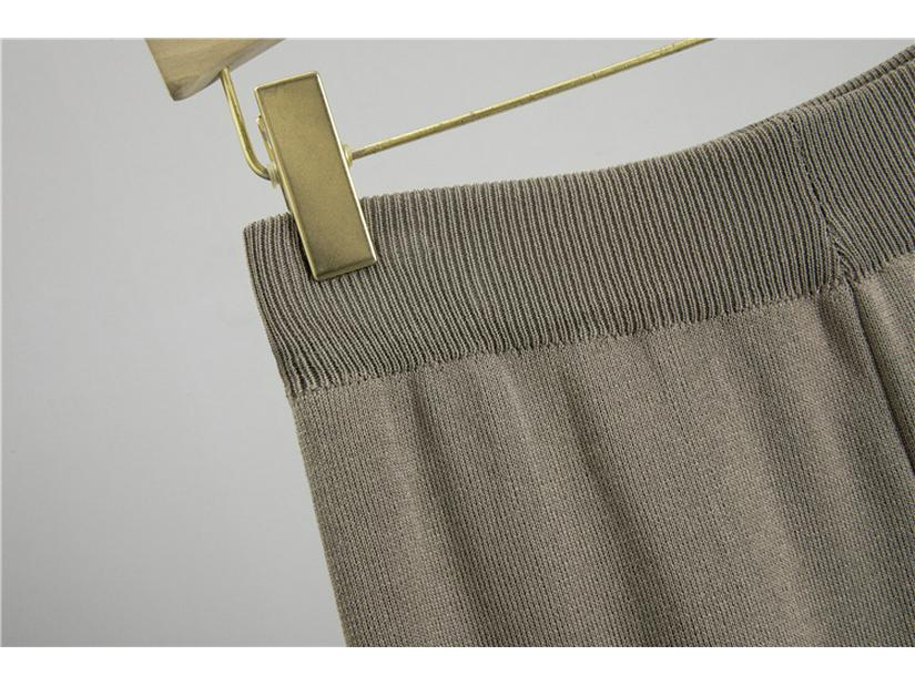 Women's Cross-Border Fashion: Knit Shawl Cardigan, High Neck Sweater, and Wide-Leg Pants Set.