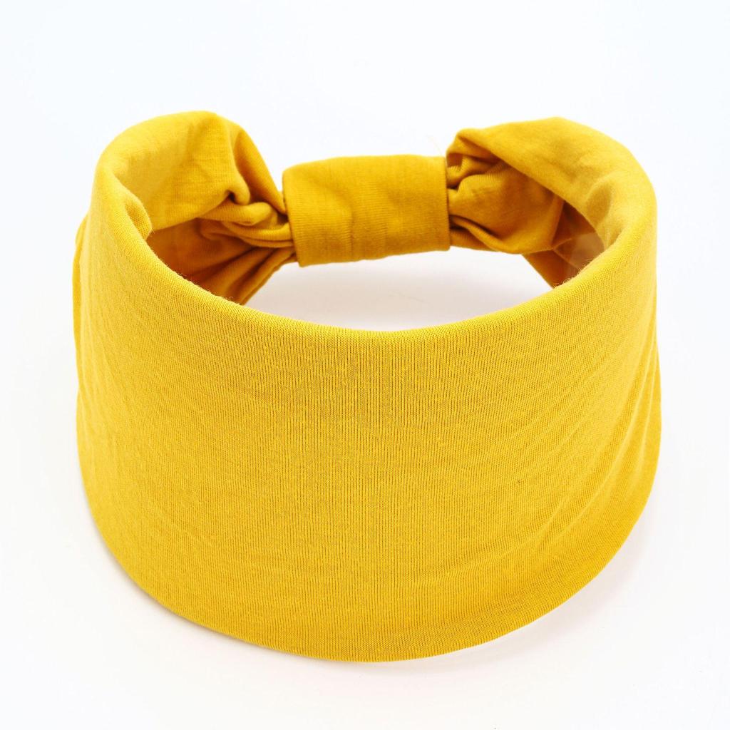 Bohemian Solid Color Stretchy Sports Headband - Sweat-Absorbing Yoga Hair Band Scarf Accessory