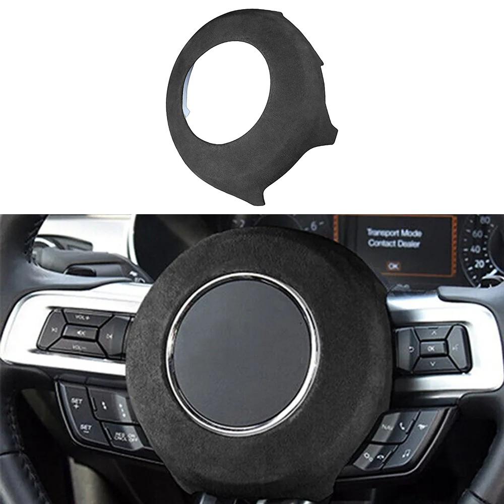 Steering Wheel Trim Center Decor Cover For Ford Mustang 2015- Alcantara