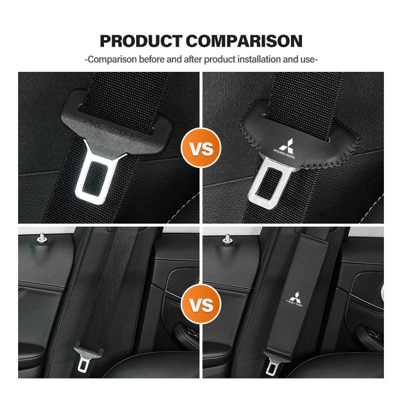For Mitsubishi 1/2PCS Car Seat Safety Belt Soft Protector Shoulder Strap Pad Outlander Lancer L200 ASX Pajero Grandis Eclipse