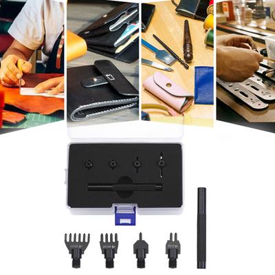Leather Prong Punch Tool Set 4mm 1/2/4/6 Prong Leather Craft Tool Hole Punch Sewing Leathercraft Supplies for Crafts