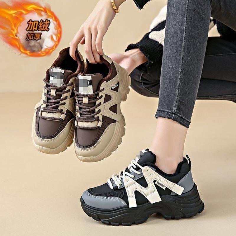 Premium sense velvet dad shoes women's new winter thick soft sole versatile cotton sneakers non-slip