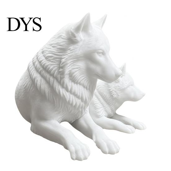 Modern Minimalist Animal Figurines 3D Printed Wolf Figurine, Parent And Child Statue, Symbolic Ornaments for Office Sculpture Living Room Bedroom