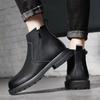 2023 Autumn Men's High-Top Boots: All-Match European Style Zipper Martin Boots, Casual Korean Version