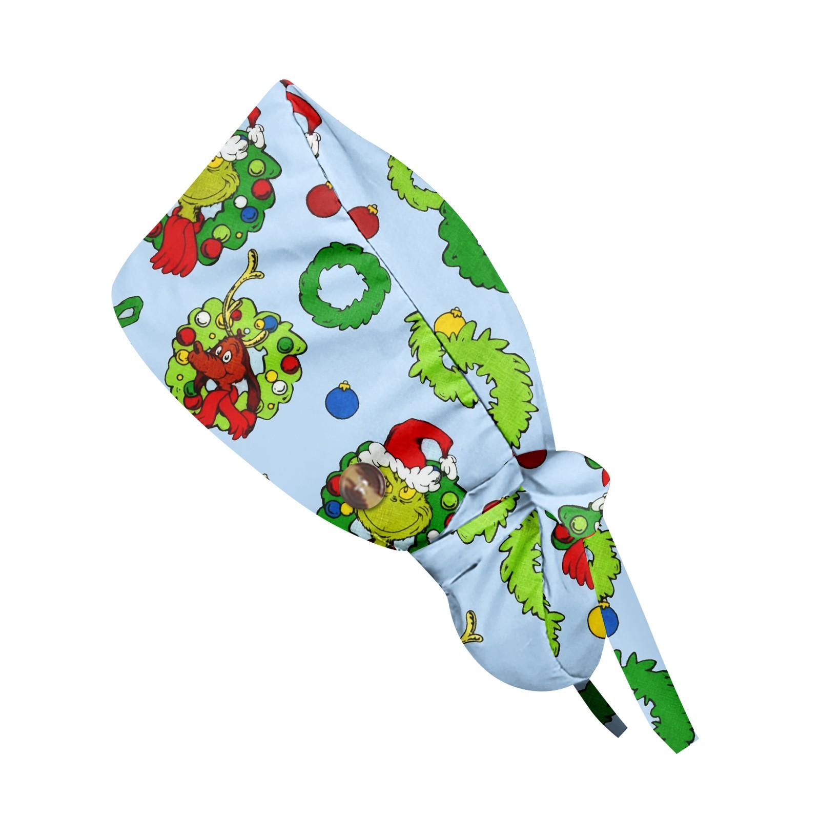 

Fashionable Christmas Print Work Cap, Casual Women s Ponytail Cap, Wash Cap, Baotou Cap One Size небесно-голубой
